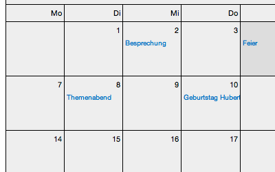 Kalender-Ansicht